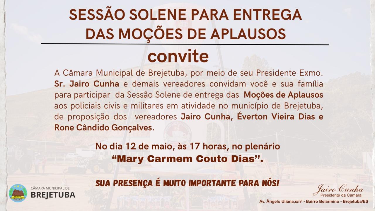 Sessão Solene Moção de Aplausos