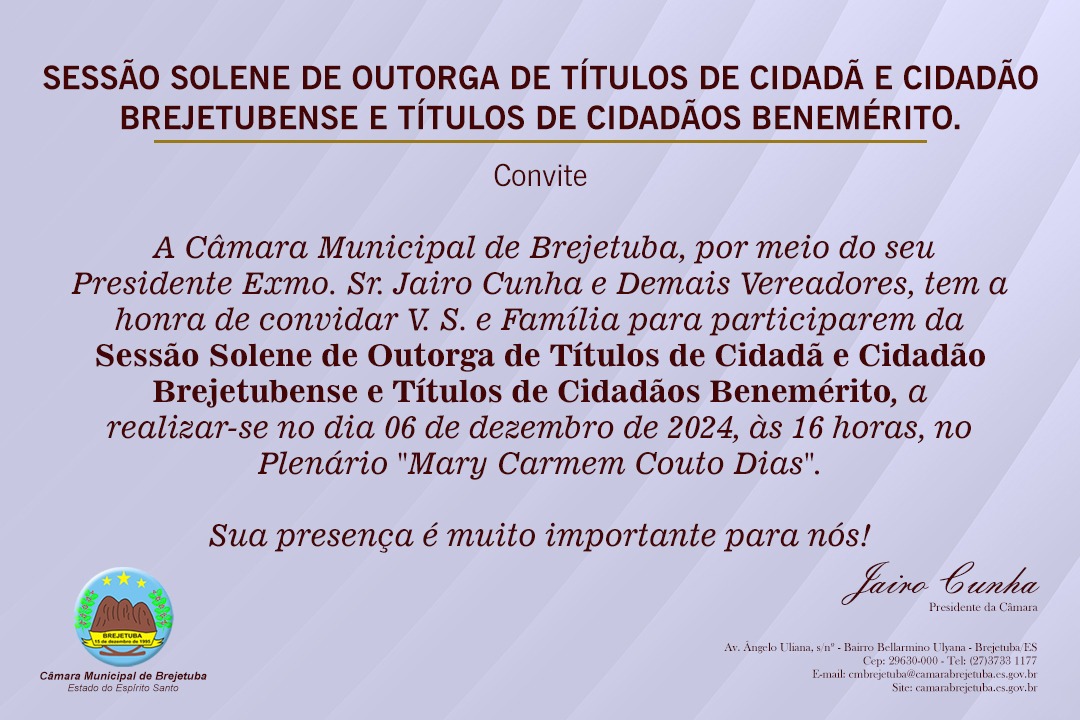 Sessão Solene outorga de títulos